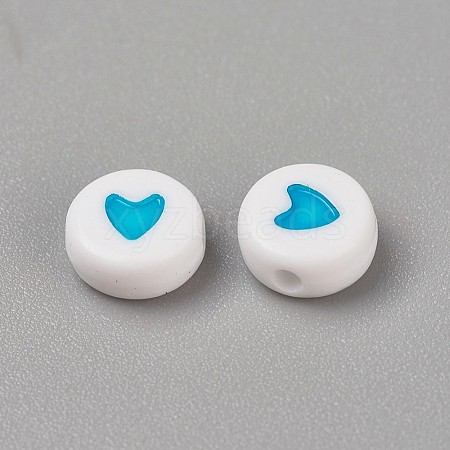Acrylic Enamel Beads LS-OACR-WH0003-04J-1