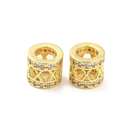 Brass Micro Pave Cubic Zirconia European Beads KK-H452-11G-1