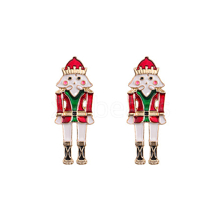 Cartoon Soldier Shape Alloy Enamel Stud Earrings FS-WGA682D-07-1