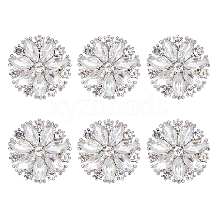 6Pcs 1-Hole Zinc Alloy Shank Buttons BUTT-PH0001-52G-03-1