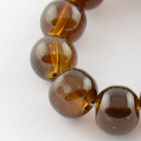 Spray Painted Transparent Glass Beads Strands DGLA-R024-6mm-06-1
