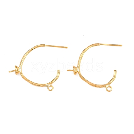 Brass Stud Earring Findings KK-CBA866A-11G-1