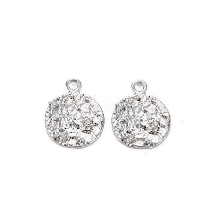 Brass Micro Pave Clear Cubic Zirconia Charms KK-S356-602-NF-1