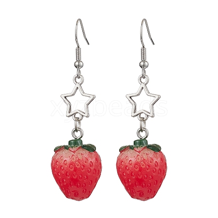 Resin with Alloy Pendants Earring EJEW-JE05903-1