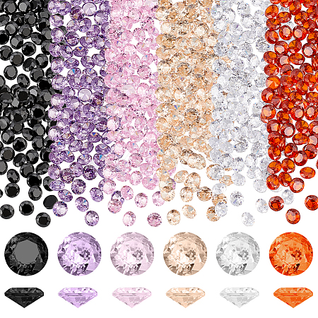   120Pcs 6 Colors Diamond Shape Grade A Cubic Zirconia Cabochons ZIRC-PH0001-43D-04-1