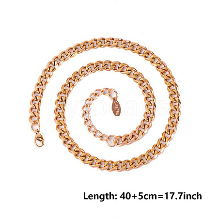 304 Stainless Steel Cuban Link Chain Necklaces AZ7652-3-1