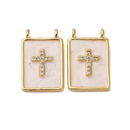 Brass Micro Pave Cubic Zirconia Pendants KK-D390-27G-07-1
