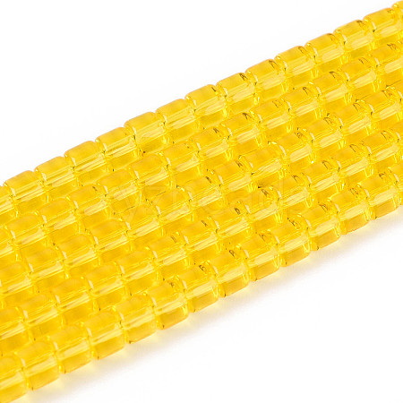 Transparent Glass Beads Strands GLAA-N065-4x4mm-A02-1