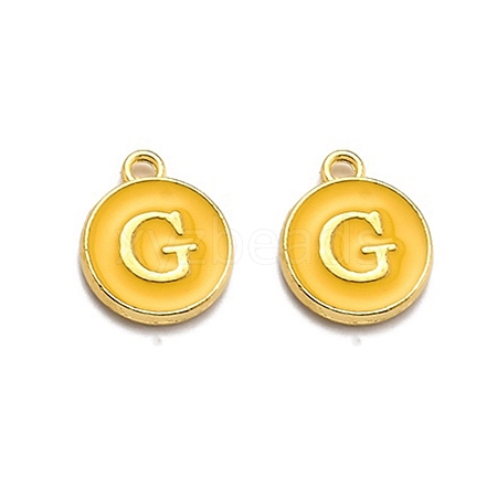 Golden Plated Alloy Enamel Charms ENAM-Q437-13G-1