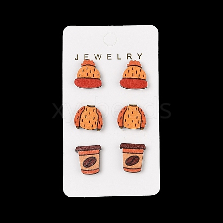 Thanksgiving Stud Earrings Set EJEW-U016-01P-01-1