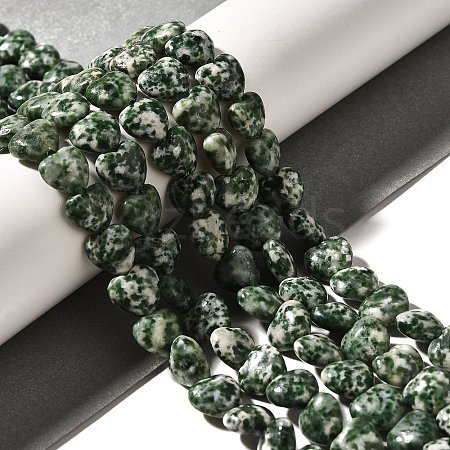 Natural Green Spot Jasper Beads Strands X-G-R190-10mm-68-1