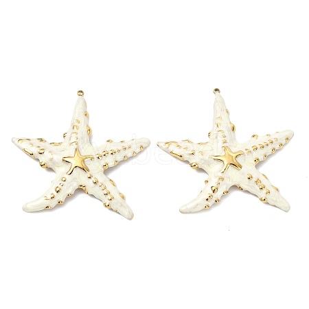 Ocean 304 Stainless Steel Enamel Big Pendants X-STAS-T076-08C-02G-1