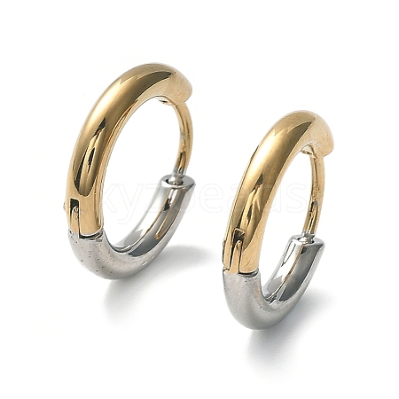 Ion Plating(IP) Two Tone 304 Stainless Steel Huggie Hoop Earrings EJEW-A106-02B-1