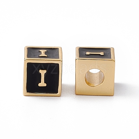 Rack Plating Brass Enamel Beads KK-B060-04G-01I-1