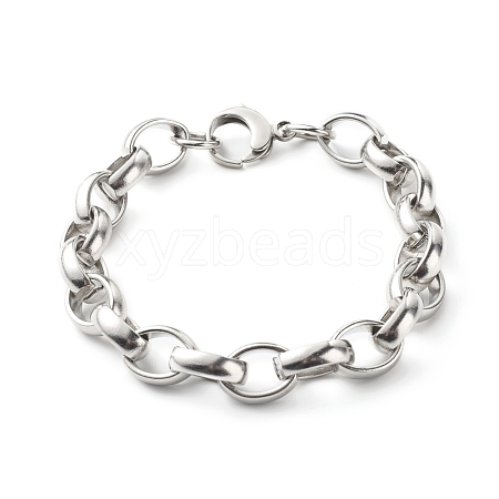 Non-Tarnish 304 Stainless Steel Rolo Chain Bracelets for Women BJEW-JB06673-01-1