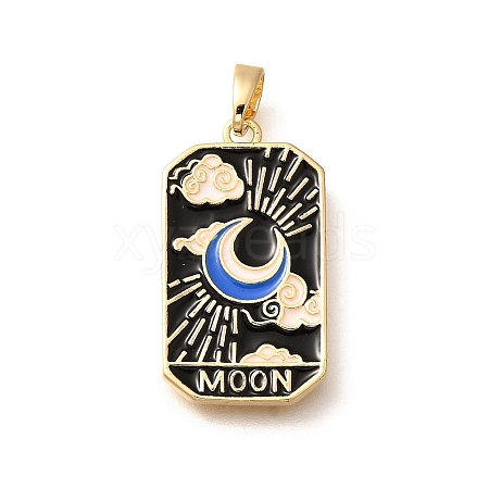 Tarot Card Brass Enamel Pendents KK-R212-02G-02-1