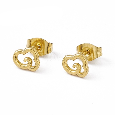Vacuum Plating 304 Stainless Steel Tiny Cloud Stud Earrings for Women EJEW-P212-08G-1