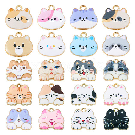 Rack Plating Printed Alloy Pendants ENAM-TA0001-82-1