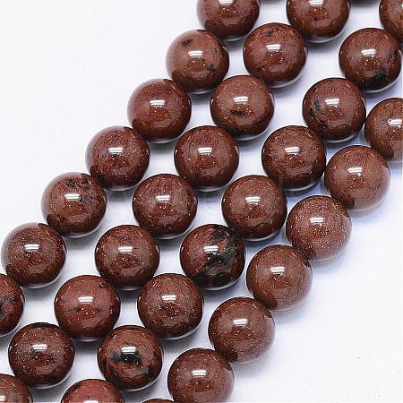 Natural Mahogany Obsidian Bead Strands G-F425-01-1