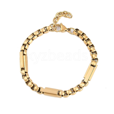 304 Stainless Steel Box Chains Bracelets BJEW-S156-02G-1