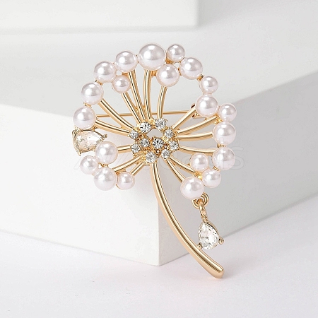 Dandelion Alloy Pave Crystal Rhinestone Brooch PW-WG21762-01-1