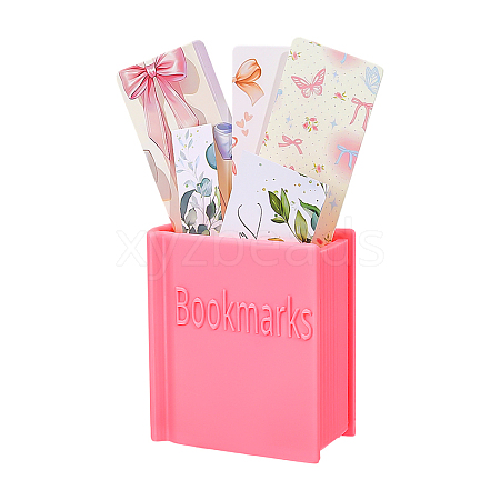 Plastic Book-shaped Bookmark Holder AJEW-WH0609-623A-1