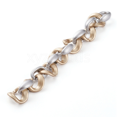 Handmade Spray Painted CCB Plastic Link Chains AJEW-JB00872-02-1