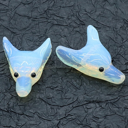 Opalite Carved Wolf Head Figurines PW-WG25599-09-1