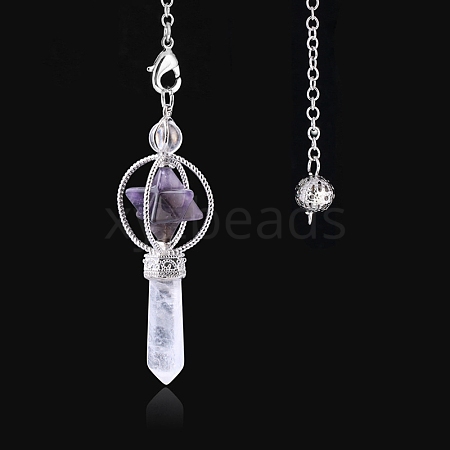 Natural Amethyst Hexagonal Pointed Dowsing Pendulums PW-WG0B402-07-1