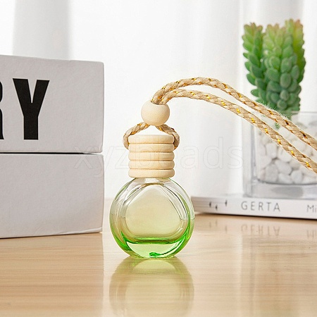 Empty Glass Perfume Bottle Pendants with Wood Cap PW-WG32648-05-1