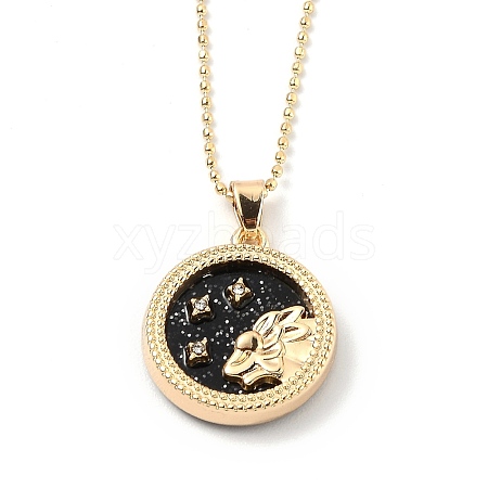 Alloy Rhinestone Pendant Necklaces NJEW-H306-A09-G-1