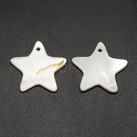 Star Freshwater Shell Pendants SHEL-M005-22-1