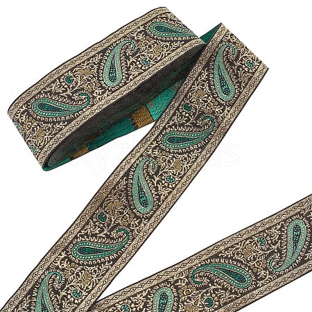 Ethnic Embroidery Polyester Flat Ribbons OCOR-WH0060-39B-1