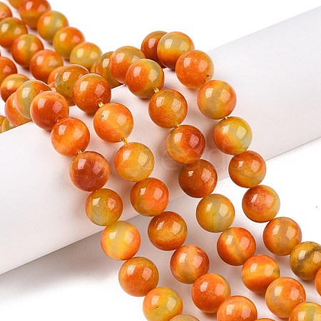 Dyed Natural White Jade Beads Strands G-T138-10mm-210-25-1