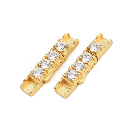 925 Sterling Silver Micro Pave Clear Cubic Zirconia Bayonet Clasps STER-C016-01A-G-1