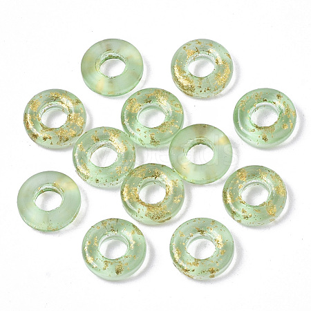 Transparent Spray Painted Glass European Beads GLAA-N035-04J-1