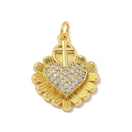 Brass Micro Pave Cubic Zirconia Pendants KK-N254-136B-G-1