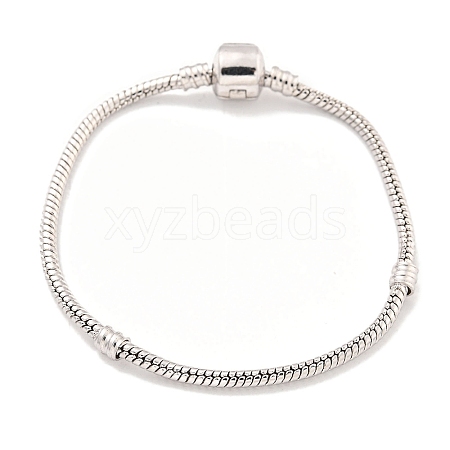 2.5MM Brass European Style Round Snake Chain Bracelets for Jewelry Making BJEW-G703-02P-1