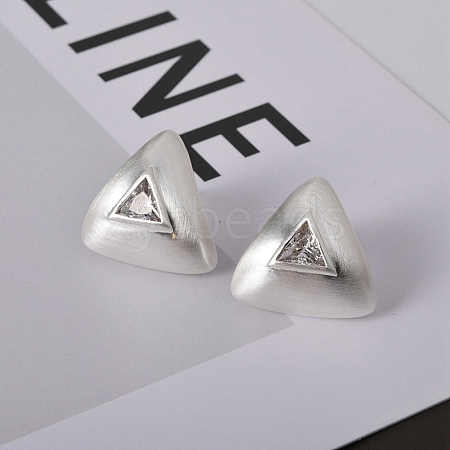 Triangle Brass Drawbench Stud Earring EJEW-L288-007S-1