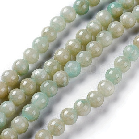 Natural Yellow Jade Beads Strands G-L508-20-6mm-1