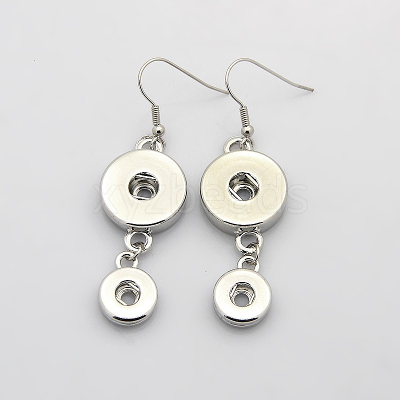 Wholesale EcoFriendly Zinc Alloy Flat Round Snap Earring Making